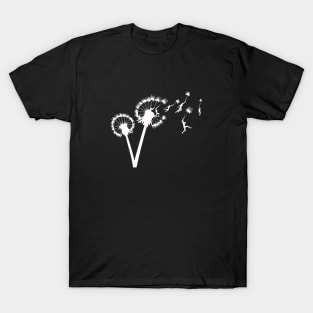 Dandelion People Flight - white silhouette T-Shirt